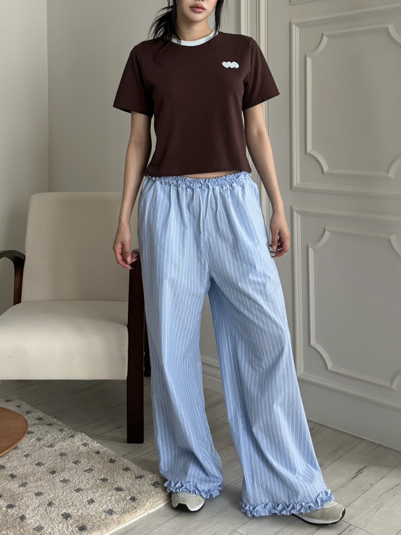 ZITTEN東大門實拍女裝新品26春夏推薦人氣真品休閑褲條紋ZITTEN休閑褲