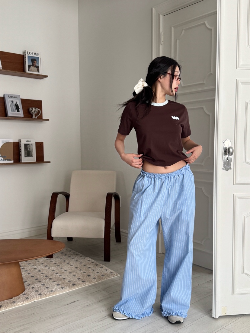 ZITTEN東大門實拍女裝新品26春夏推薦人氣真品休閑褲條紋ZITTEN休閑褲