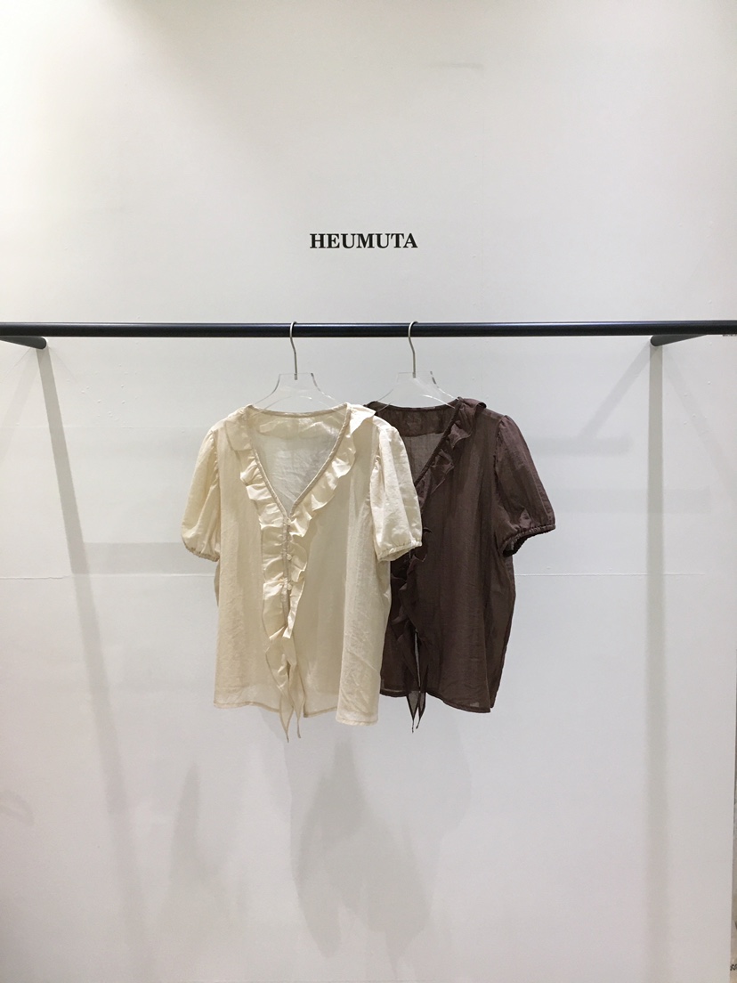 HEUMUTA東大門實拍女裝新品真品推薦休閑襯衫蕾絲衫棉布褶皺HEUMUTA襯衫/蕾絲衫