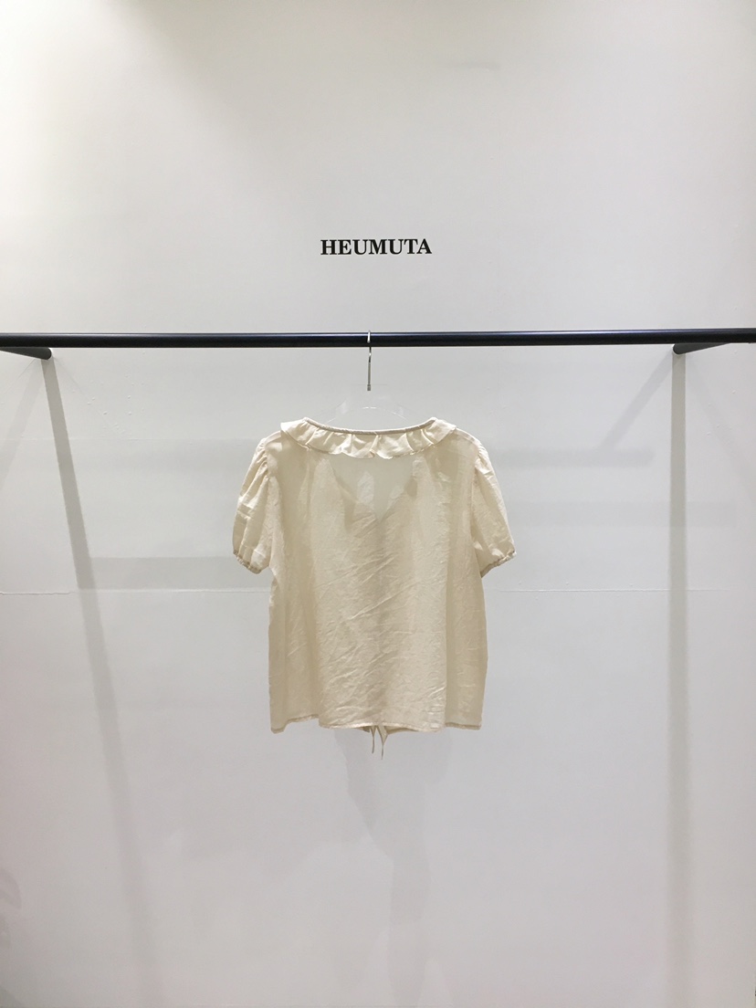 HEUMUTA東大門實拍女裝新品真品推薦休閑襯衫蕾絲衫棉布褶皺HEUMUTA襯衫/蕾絲衫