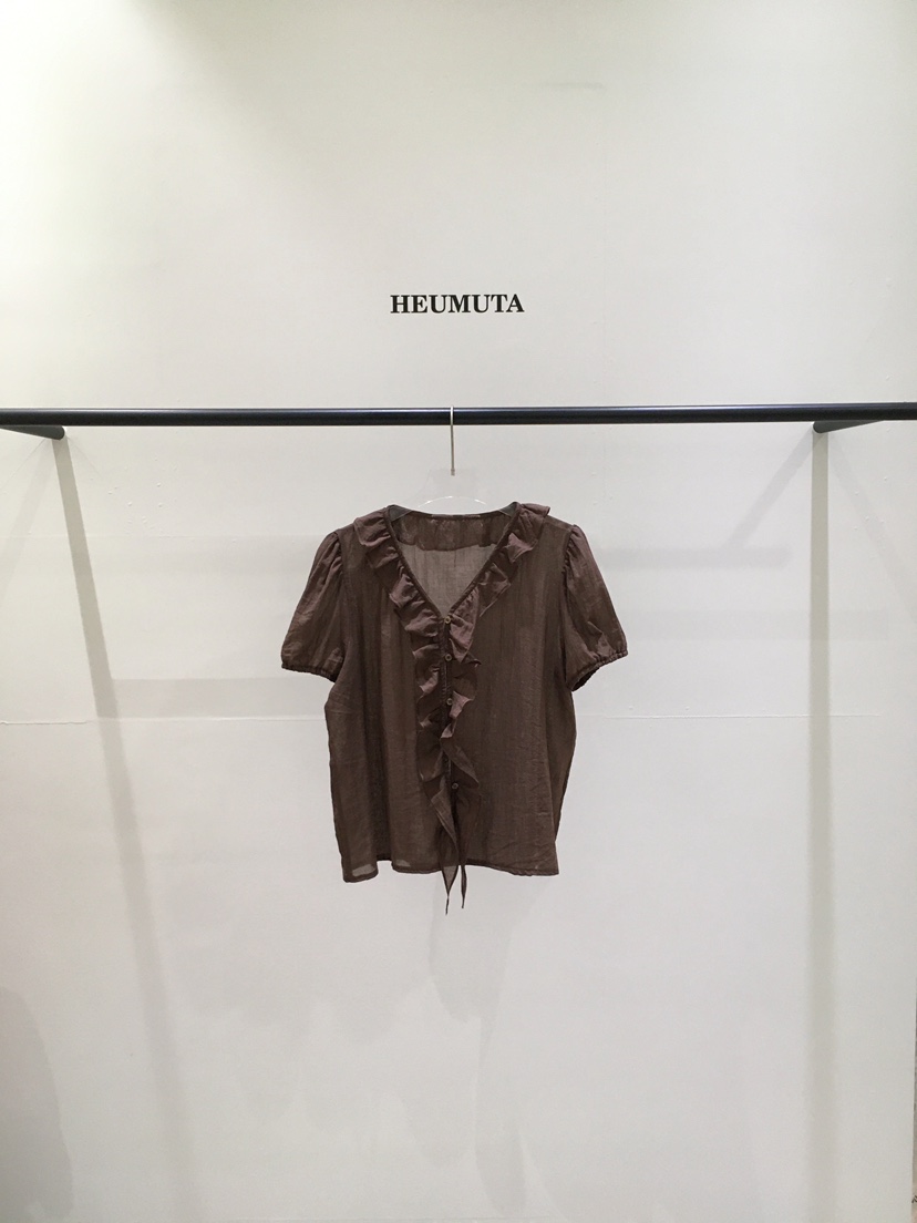 HEUMUTA東大門實拍女裝新品真品推薦休閑襯衫蕾絲衫棉布褶皺HEUMUTA襯衫/蕾絲衫圖色2