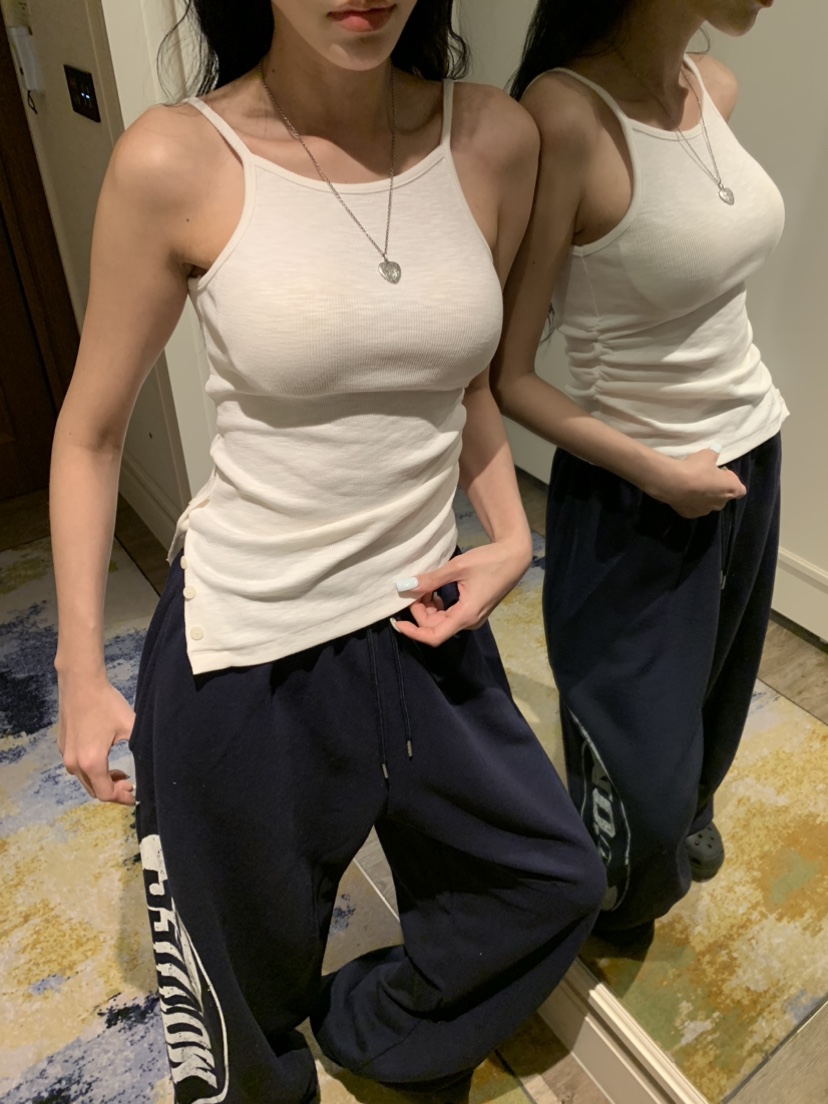 BADCALM東大門代購女裝新款人氣休閑真品吊帶背心不對稱雙面BADCALM吊帶/背心