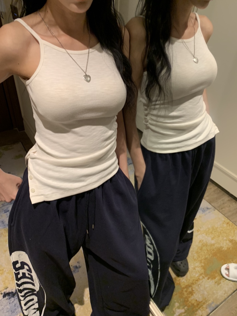 BADCALM東大門代購女裝新款人氣休閑真品吊帶背心不對稱雙面BADCALM吊帶/背心