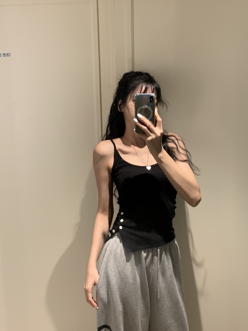 BADCALM東大門代購女裝新款人氣休閑真品吊帶背心不對稱雙面BADCALM吊帶/背心