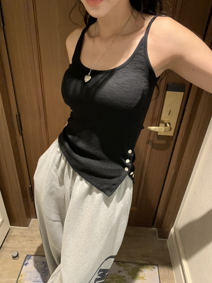 BADCALM東大門代購女裝新款人氣休閑真品吊帶背心不對稱雙面BADCALM吊帶/背心