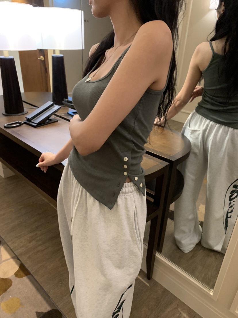 BADCALM東大門代購女裝新款人氣休閑真品吊帶背心不對稱雙面BADCALM吊帶/背心