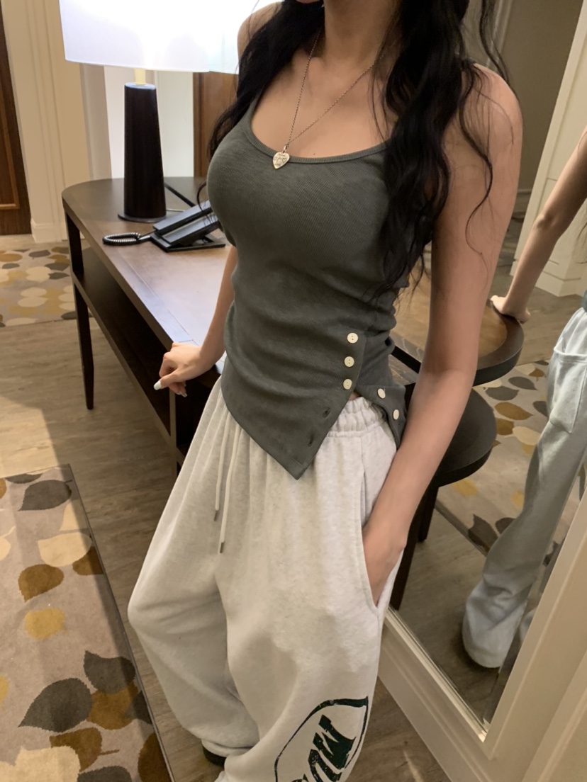 BADCALM東大門代購女裝新款人氣休閑真品吊帶背心不對稱雙面BADCALM吊帶/背心