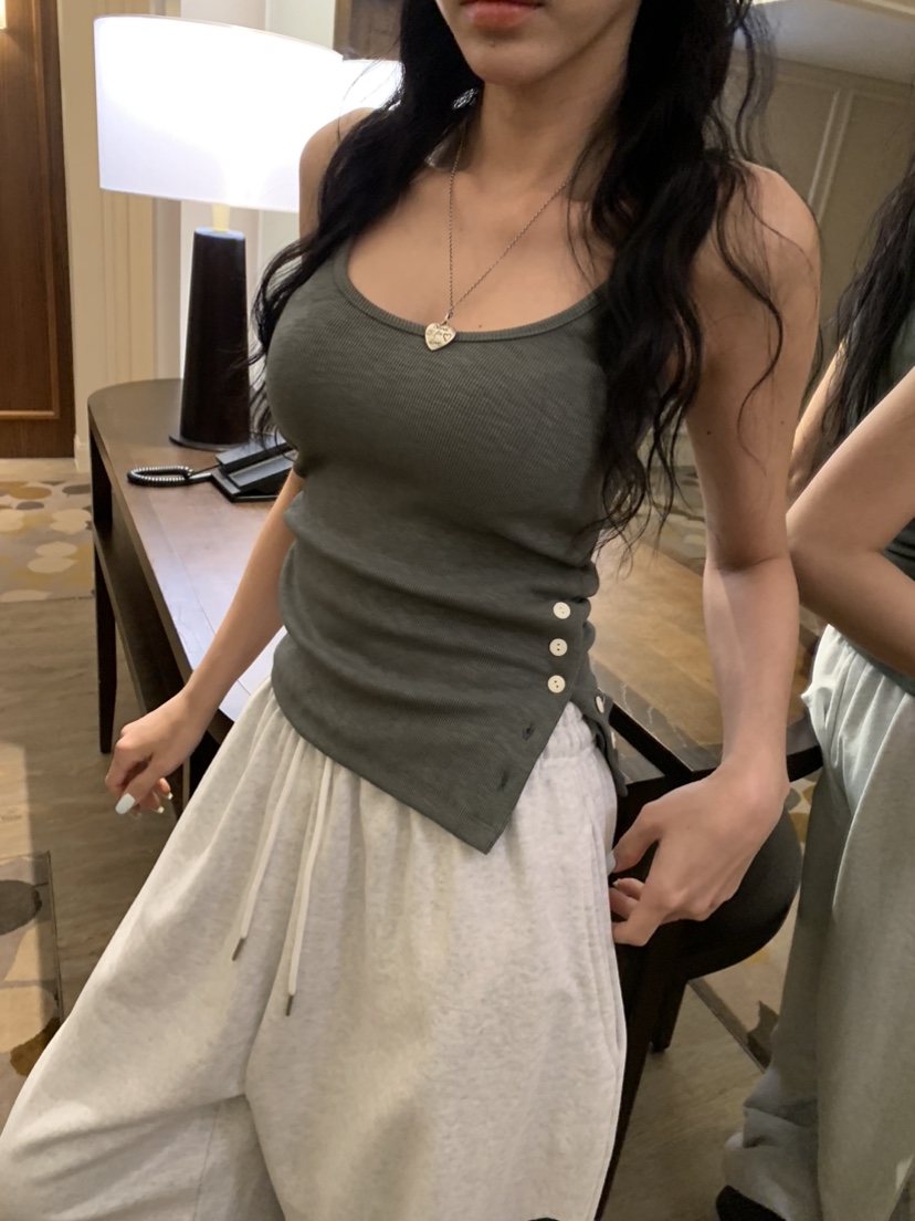 BADCALM東大門代購女裝新款人氣休閑真品吊帶背心不對稱雙面BADCALM吊帶/背心圖色2