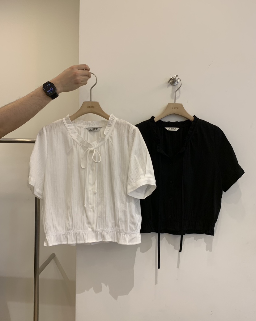 JUEDE東大門實拍女士新款26春夏襯衫蕾絲衫JUEDE襯衫/蕾絲衫