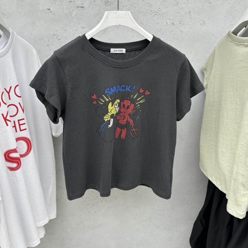SIXTEEN東大門代購女裝新款26春夏推薦職業休閑時尚人氣T恤SIXTEENT恤圖色4
