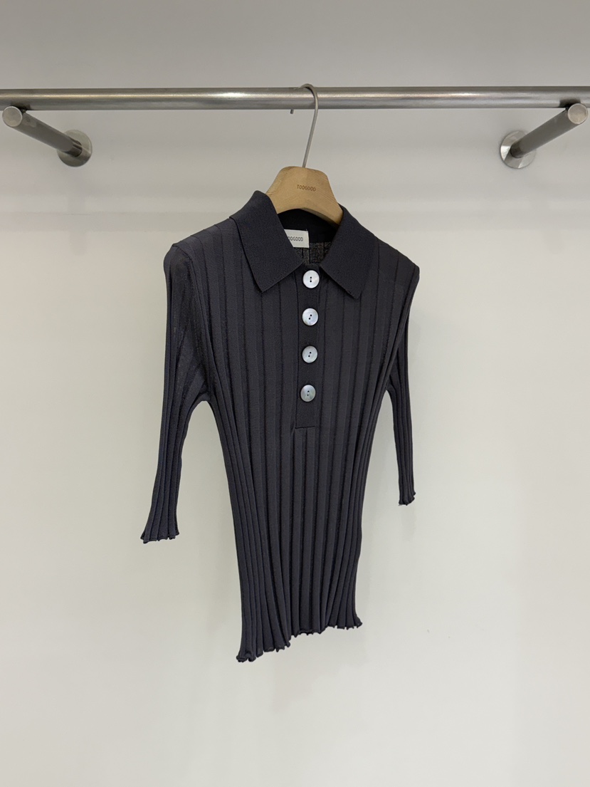 TOOGOOD東大門實拍女裝新款推薦人氣熱賣休閑26春夏針織衫羅紋TOOGOOD針織衫圖色1墨色