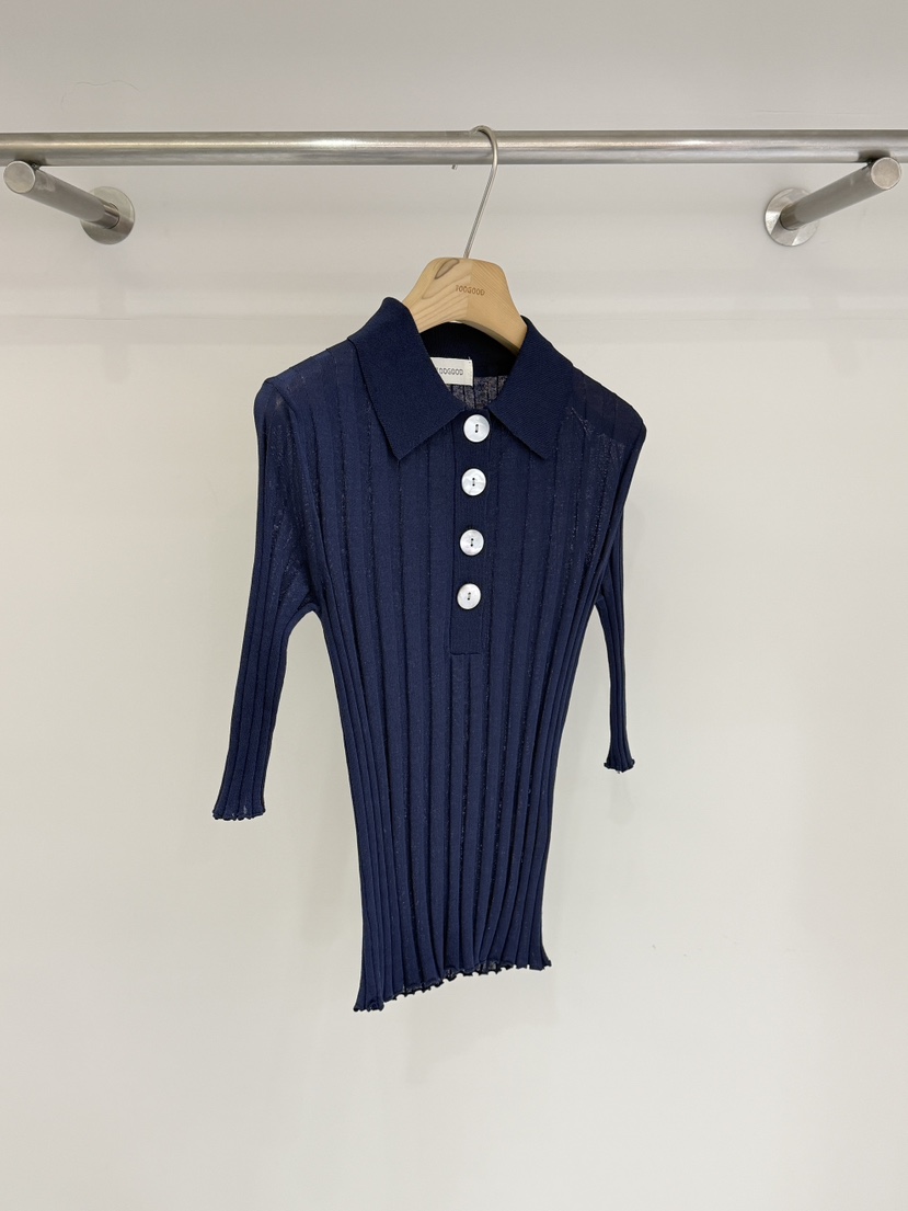 TOOGOOD東大門實拍女裝新款推薦人氣熱賣休閑26春夏針織衫羅紋TOOGOOD針織衫圖色2深藍色