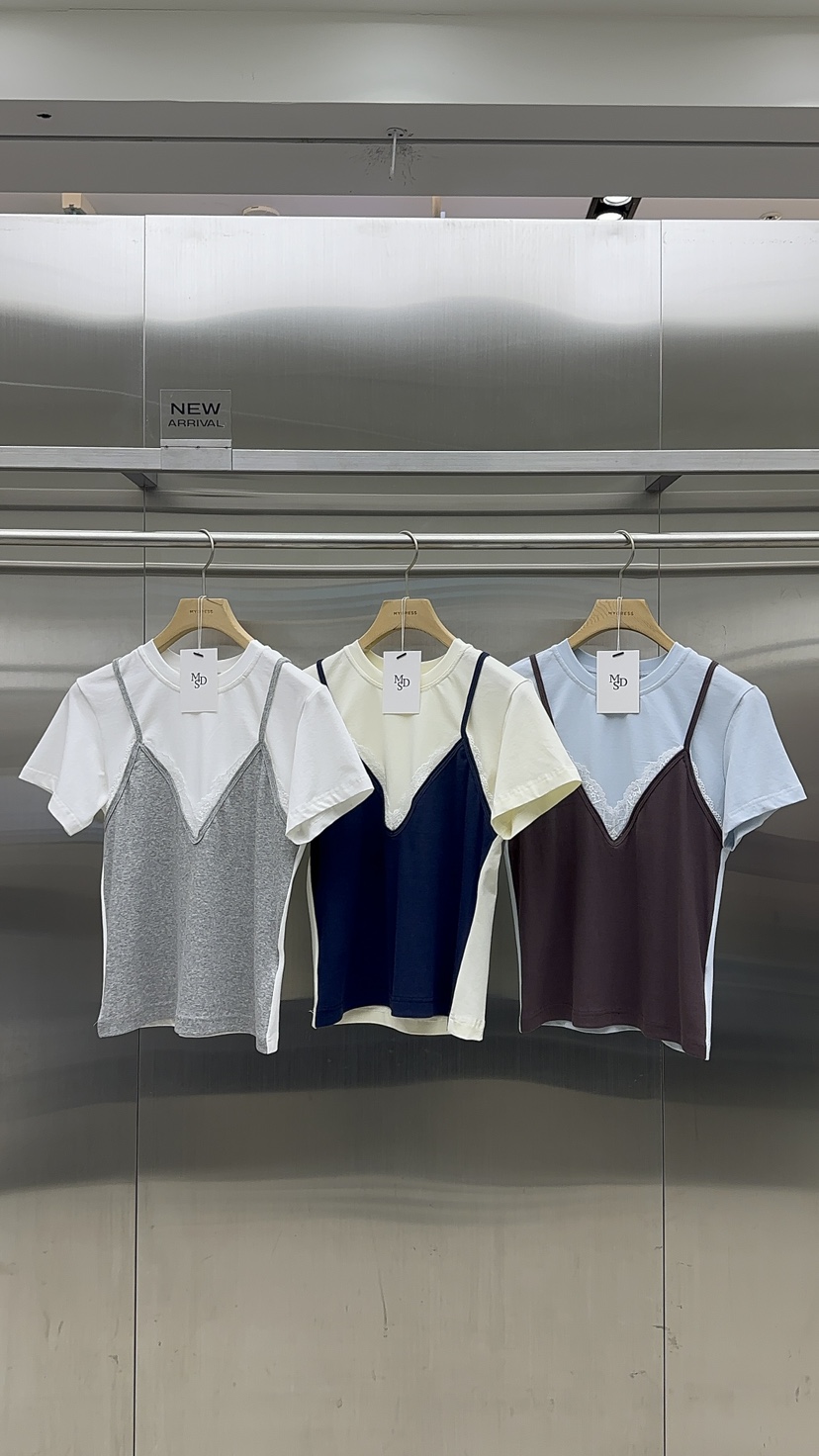 MYDRESS東大門直郵女裝新款時尚26春夏熱賣人氣T恤假兩件MYDRESST恤