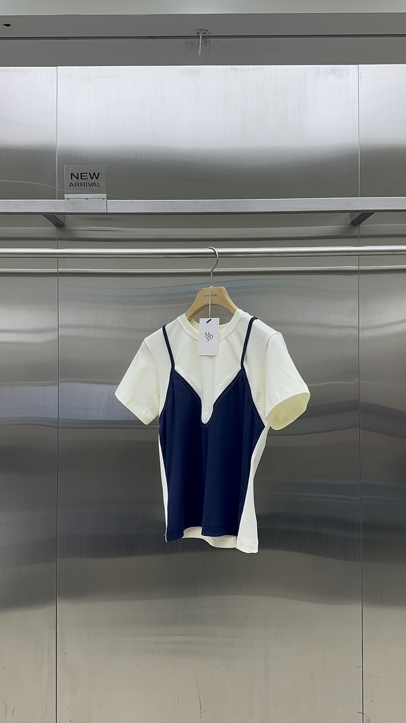 MYDRESS東大門直郵女裝新款時尚26春夏熱賣人氣T恤假兩件MYDRESST恤圖色2