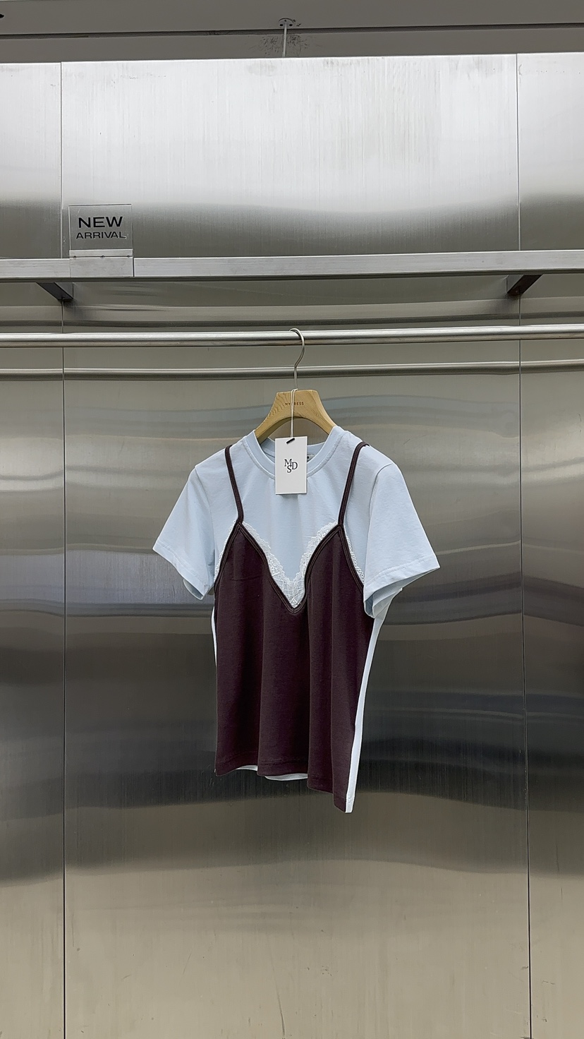 MYDRESS東大門直郵女裝新款時尚26春夏熱賣人氣T恤假兩件MYDRESST恤圖色3