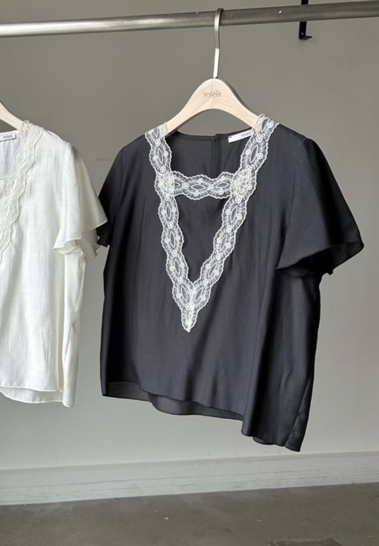 Verbena東大門實拍女裝新款人氣時尚職業推薦襯衫蕾絲衫蕾絲Verbena襯衫/蕾絲衫圖色2