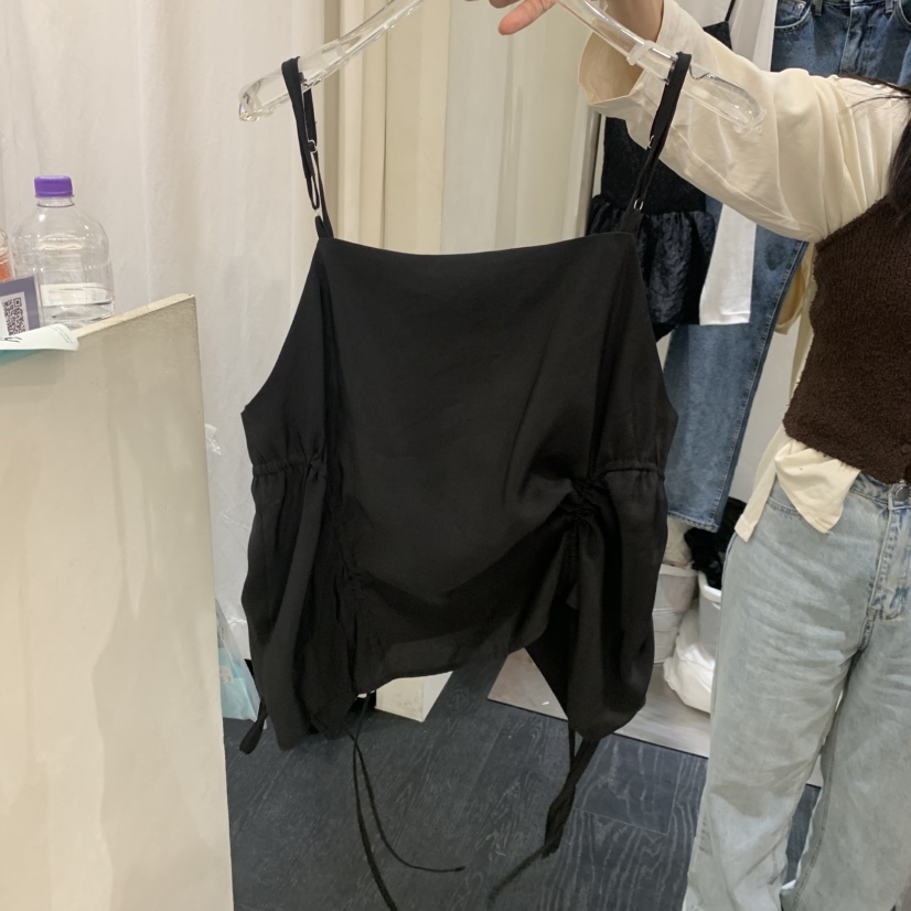 SO BAE韓國直郵女裝新品休閑26春夏職業熱賣吊帶背心褶皺SO BAE吊帶/背心