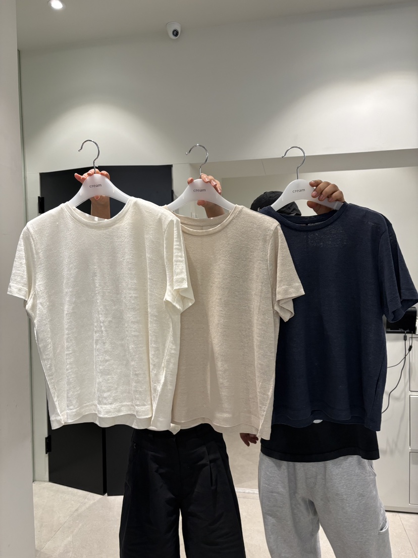CREAM-P東大門直郵女士新品真品時尚人氣26春夏職業T恤亞麻CREAM-PT恤