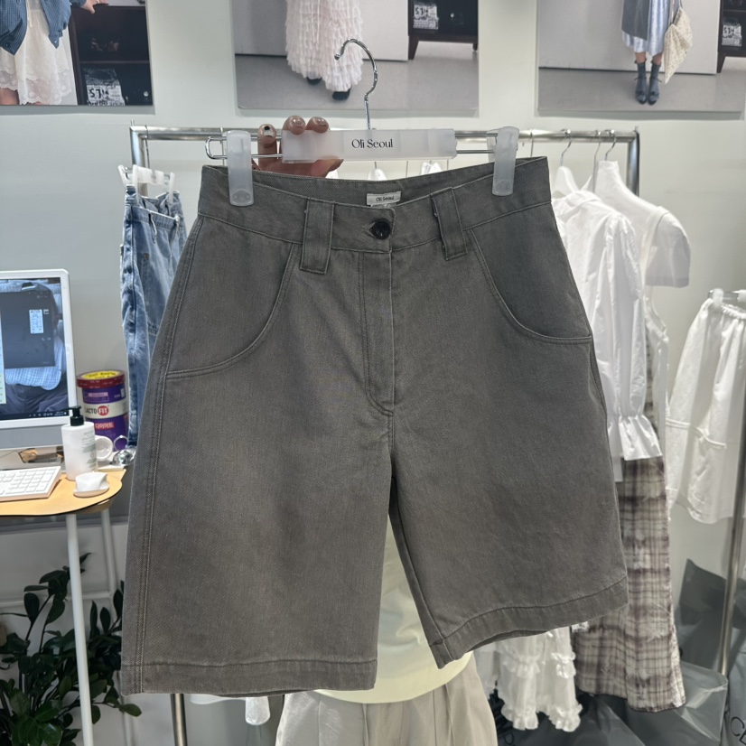 OLI SEOUL韓國代購女裝新款時尚職業熱賣推薦26春夏短褲水洗OLI SEOUL短褲圖色2