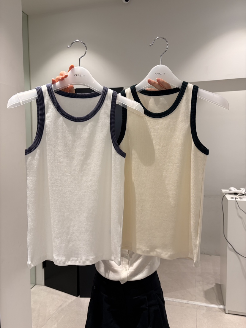 CREAM-P東大門實拍女士新品時尚熱賣人氣休閑吊帶背心羅紋CREAM-P吊帶/背心