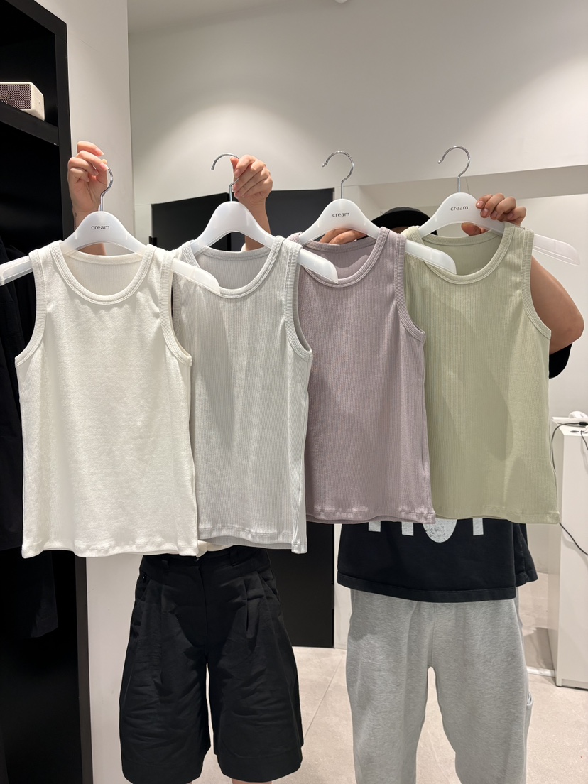 CREAM-P東大門實拍女士新品時尚熱賣人氣休閑吊帶背心羅紋CREAM-P吊帶/背心