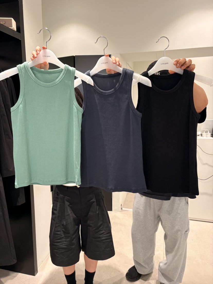 CREAM-P東大門實拍女士新品時尚熱賣人氣休閑吊帶背心羅紋CREAM-P吊帶/背心