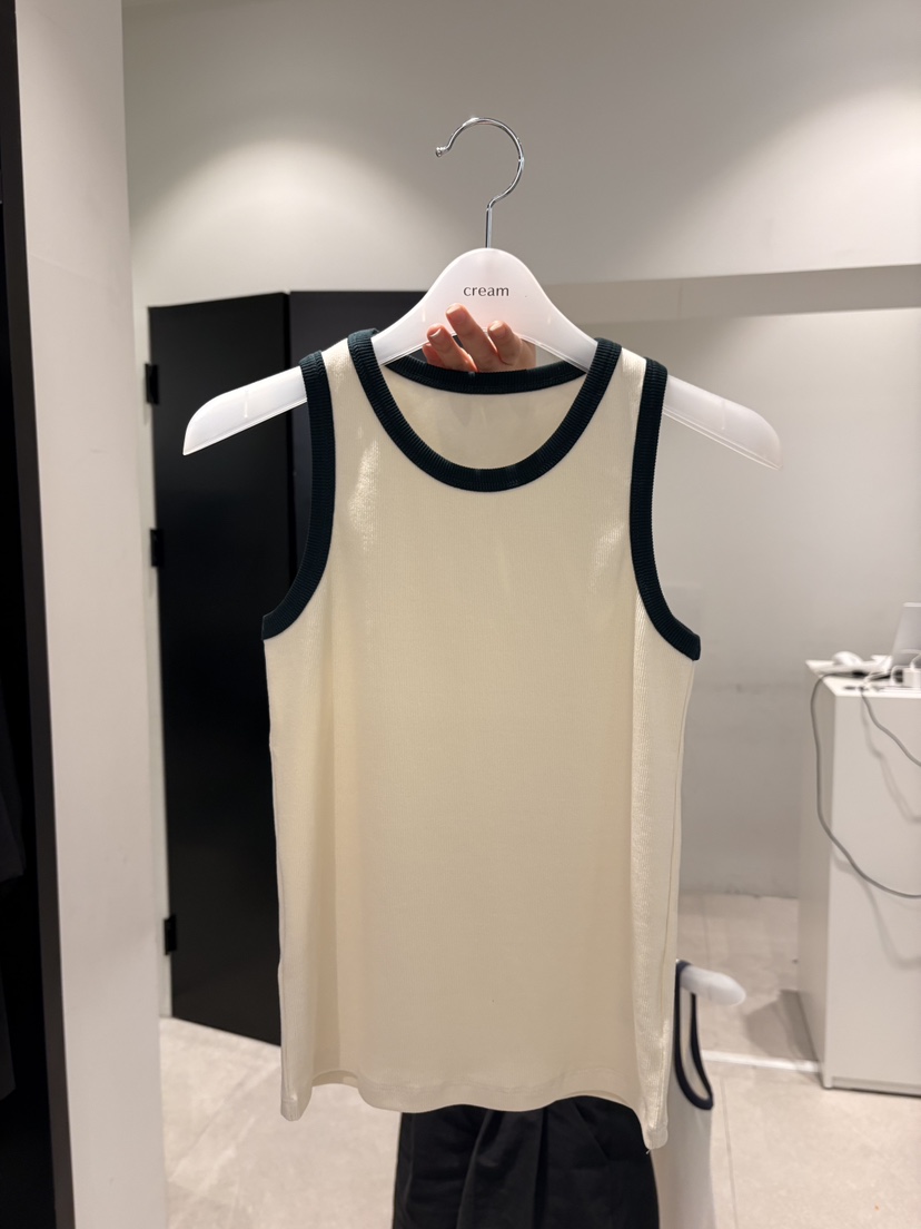 CREAM-P東大門實拍女士新品時尚熱賣人氣休閑吊帶背心羅紋CREAM-P吊帶/背心圖色2