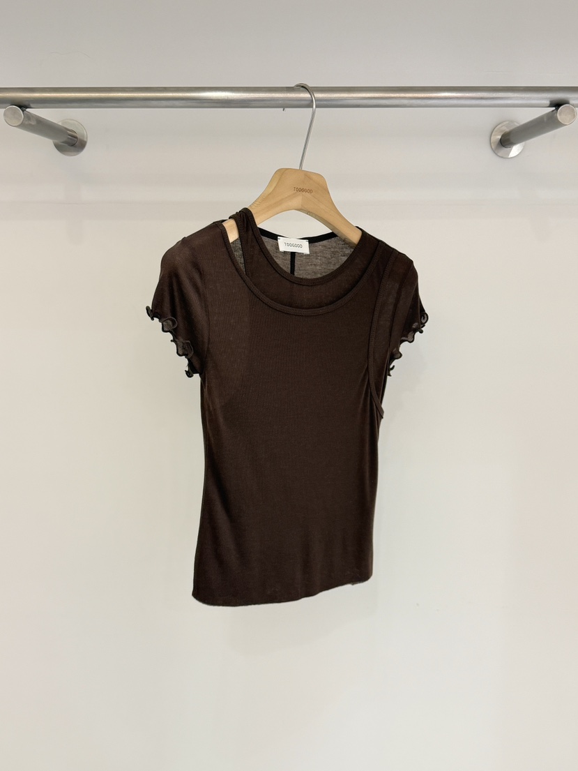 TOOGOOD韓國代購女士新款熱賣時尚推薦人氣真品休閑職業T恤TOOGOODT恤圖色4棕色