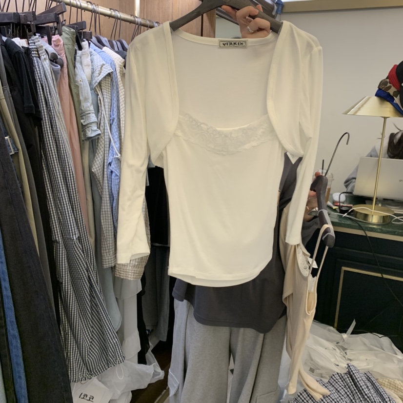 VIRKIN韓國代購女士新款人氣時尚職業休閑套裝羊毛衫開襟VIRKIN套裝圖色3