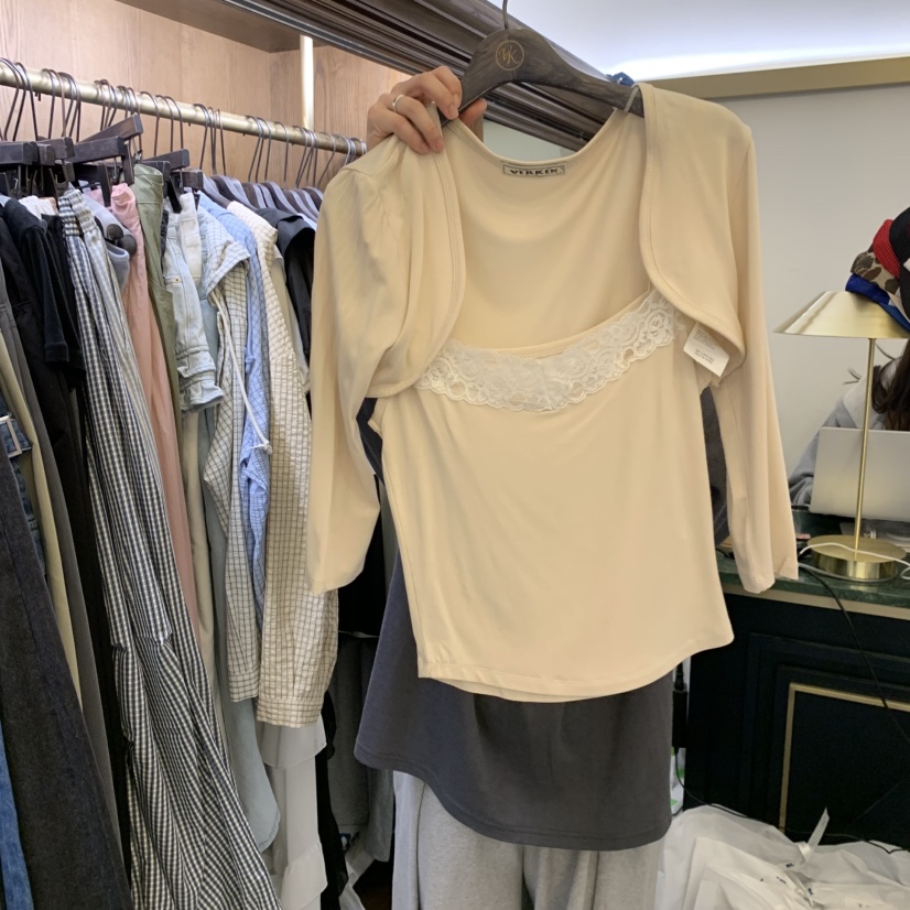 VIRKIN韓國代購女士新款人氣時尚職業休閑套裝羊毛衫開襟VIRKIN套裝圖色5