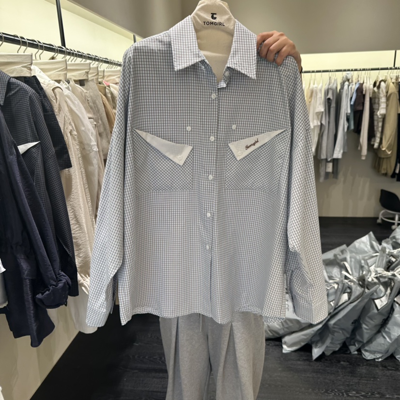 TOMGIRL東大門代購女裝新款時尚休閑26春夏職業襯衫蕾絲衫TOMGIRL襯衫/蕾絲衫圖色1