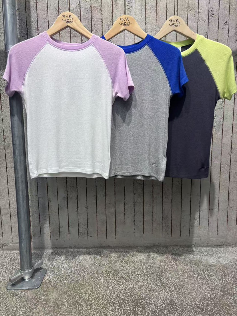 GVR COMPANY/RAWOO東大門直郵女裝新款26春夏休閑T恤羅紋GVR COMPANY/RAWOOT恤