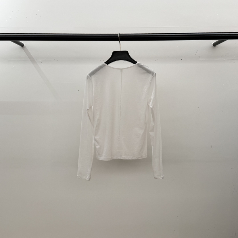 ID韓國直郵女裝新款推薦真品休閑時尚職業26春夏長袖T恤V領ID長袖T恤