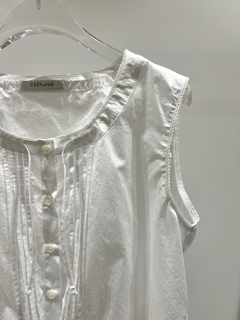 CESTLAVIE韓國直郵女裝新品職業推薦時尚吊帶背心系帶褶裥CESTLAVIE吊帶/背心