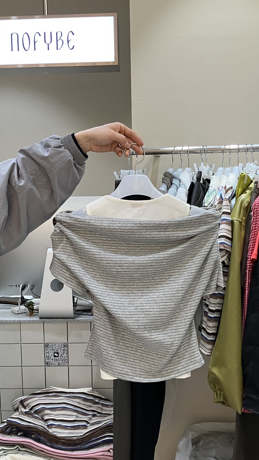 NOFYBE韓國代購女士新品真品26春夏職業人氣推薦休閑T恤露肩NOFYBET恤