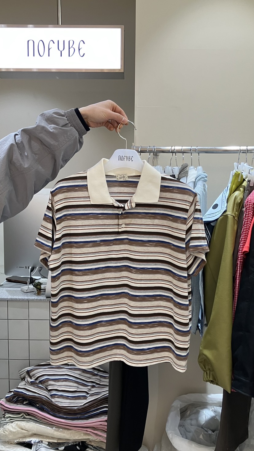 NOFYBE東大門直郵女裝新款真品熱賣26春夏襯衫蕾絲衫條紋NOFYBE襯衫/蕾絲衫圖色2