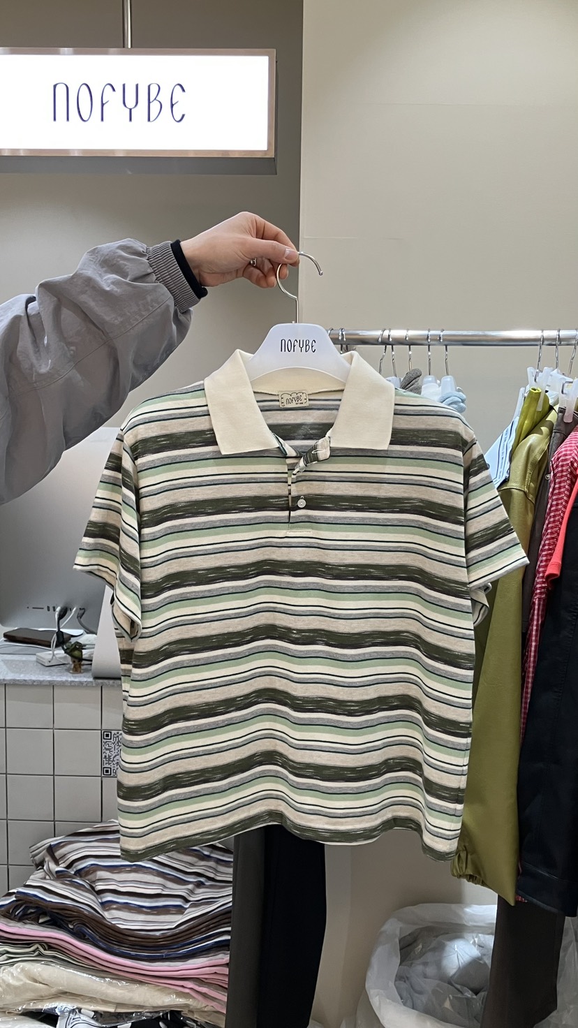 NOFYBE東大門直郵女裝新款真品熱賣26春夏襯衫蕾絲衫條紋NOFYBE襯衫/蕾絲衫圖色3