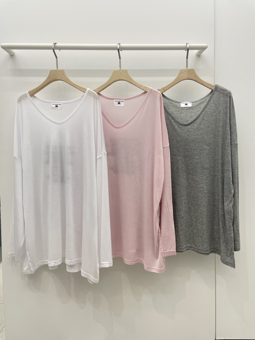 NYLON韓國代購女裝新款26春夏時尚休閑推薦熱賣長袖T恤天絲NYLON長袖T恤