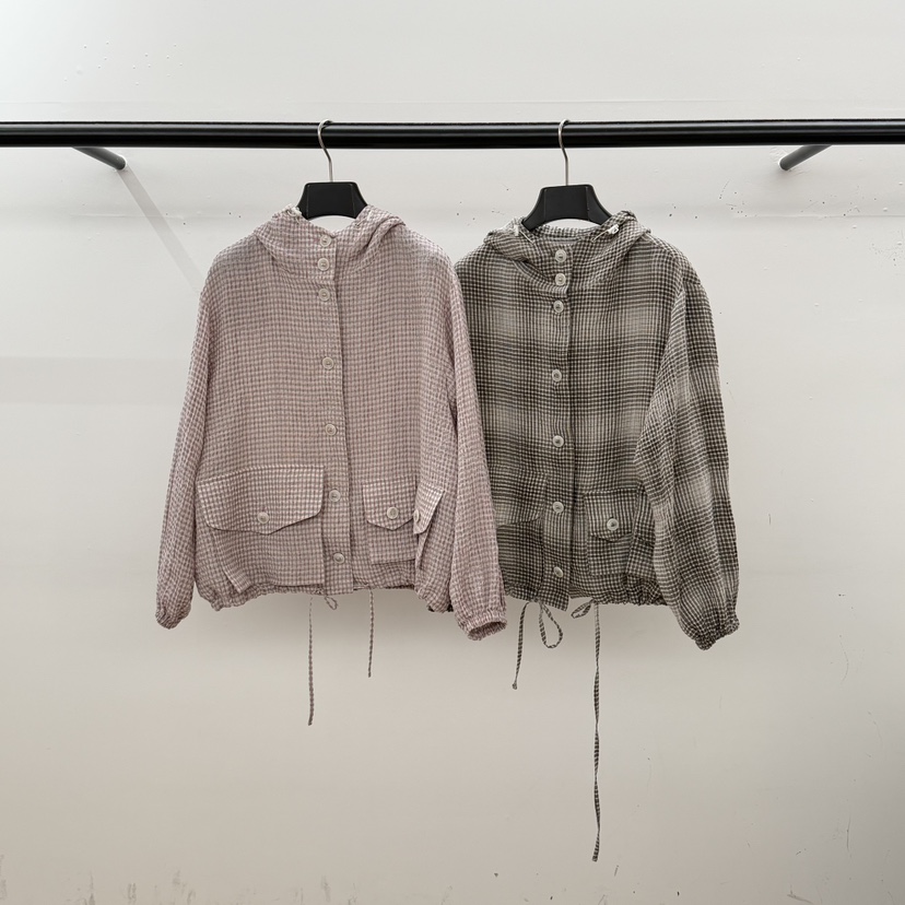 ID東大門代購女士新款26春夏真品推薦時尚熱賣夾克格子連帽ID夾克