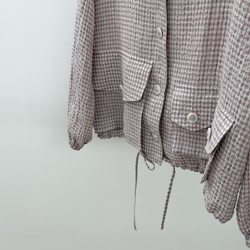 ID東大門代購女士新款26春夏真品推薦時尚熱賣夾克格子連帽ID夾克