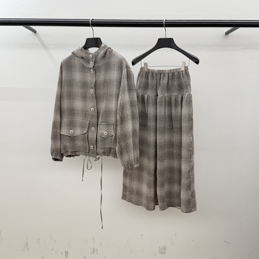 ID東大門代購女士新款26春夏真品推薦時尚熱賣夾克格子連帽ID夾克