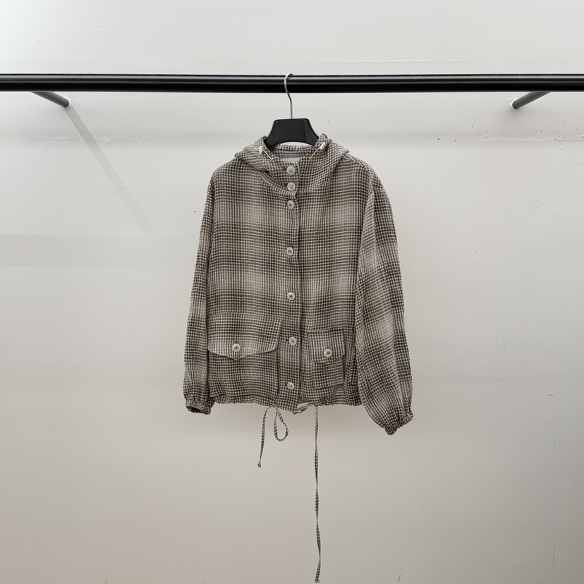 ID東大門代購女士新款26春夏真品推薦時尚熱賣夾克格子連帽ID夾克圖色2