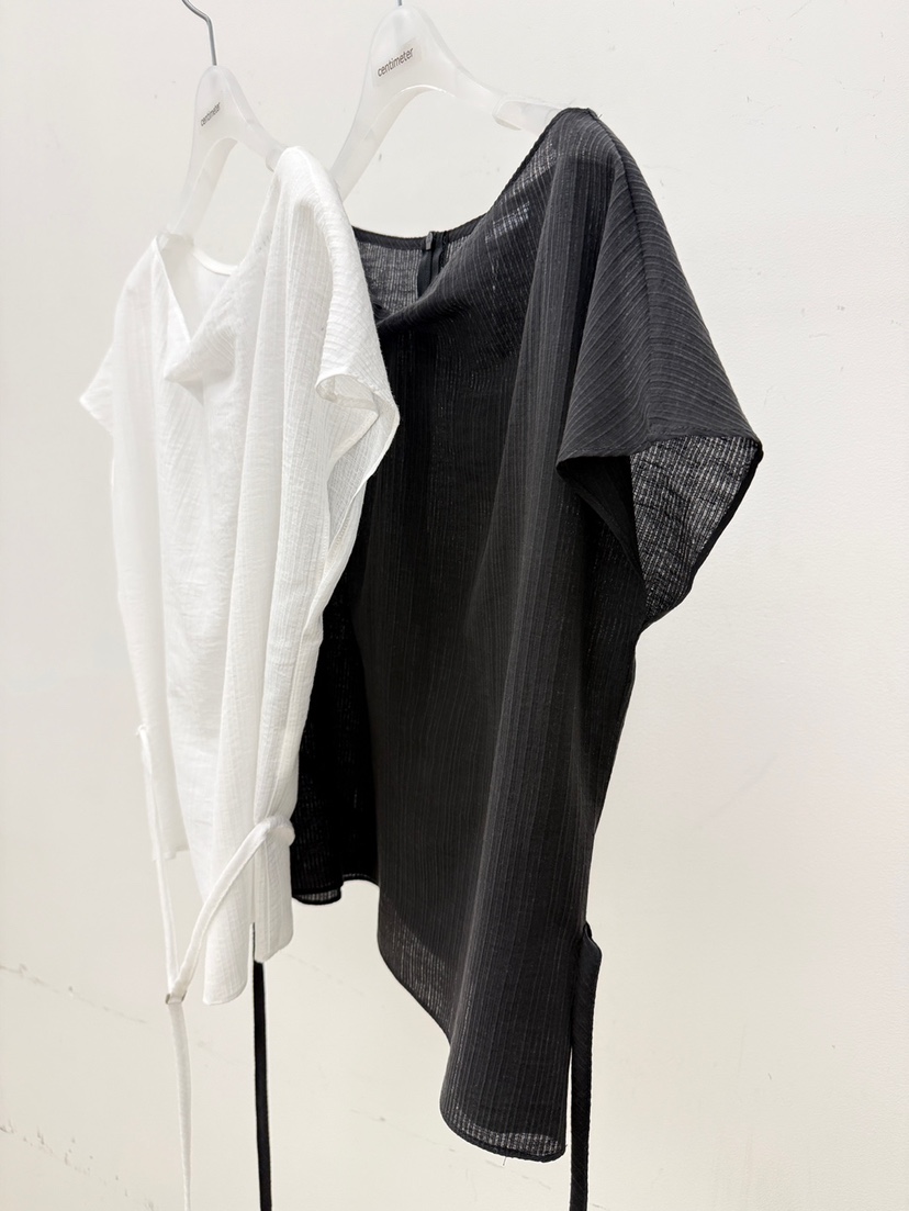 CM韓國東大門代購女士新品26春夏時尚休閑襯衫蕾絲衫含腰繩CM_centimeter襯衫/蕾絲衫