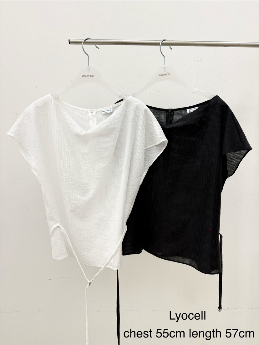 CM韓國東大門代購女士新品26春夏時尚休閑襯衫蕾絲衫含腰繩CM_centimeter襯衫/蕾絲衫