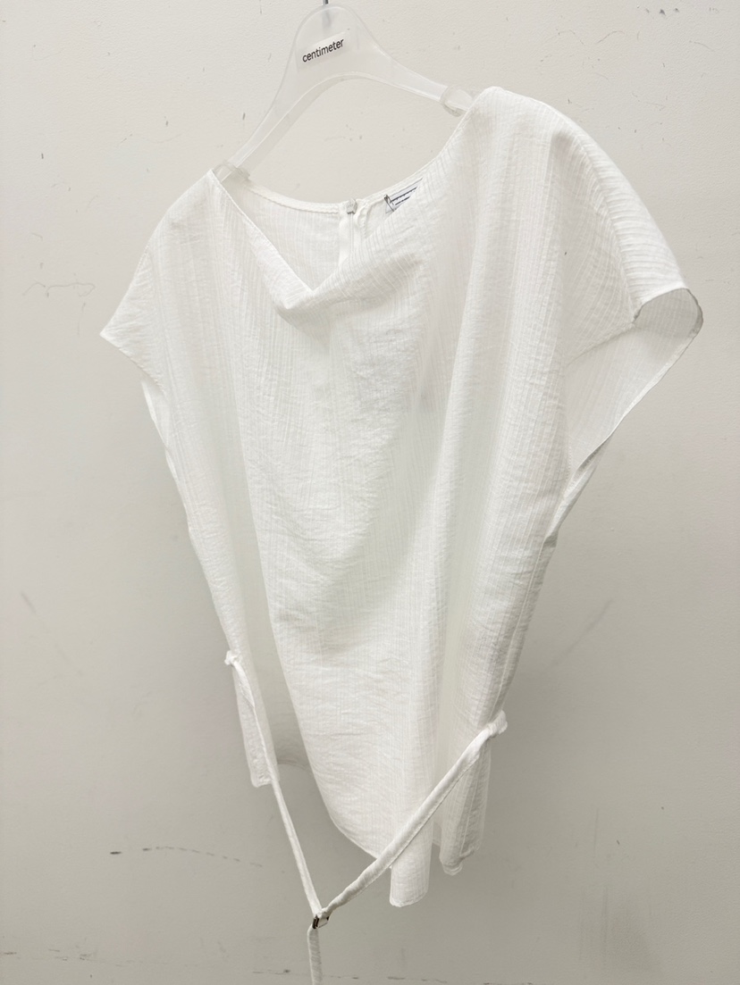 CM韓國東大門代購女士新品26春夏時尚休閑襯衫蕾絲衫含腰繩CM_centimeter襯衫/蕾絲衫圖色1