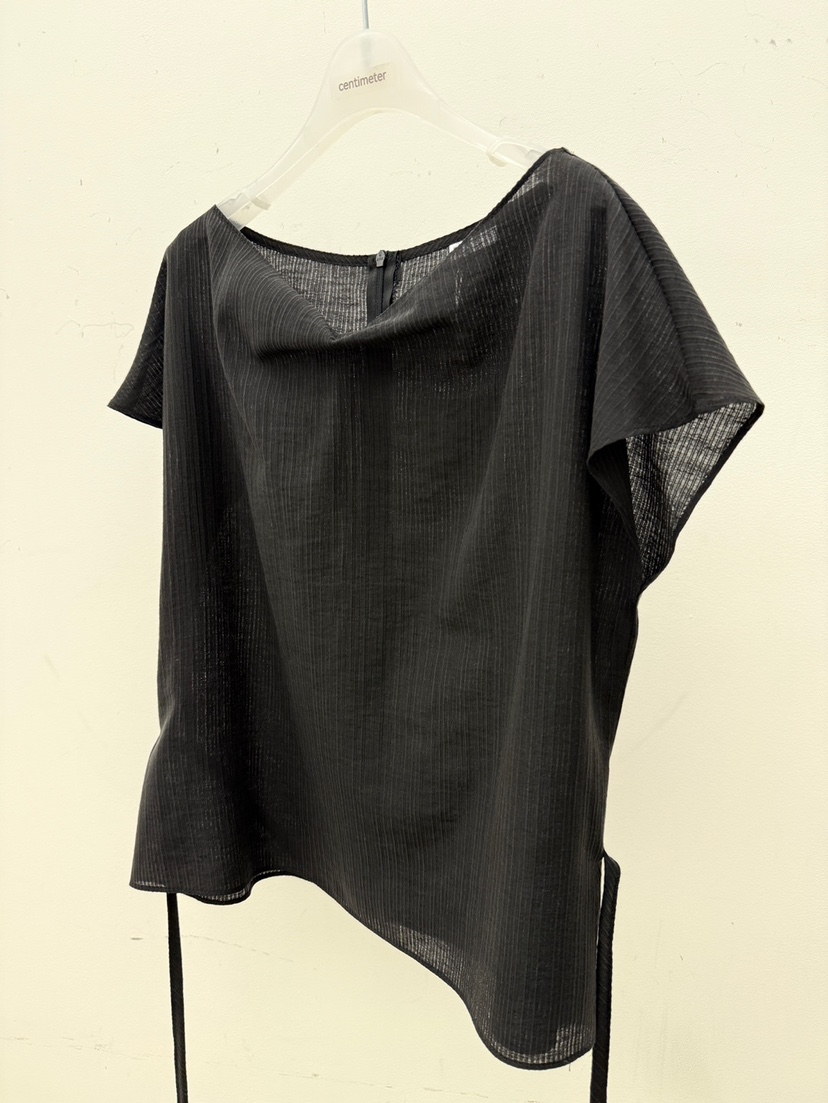 CM韓國東大門代購女士新品26春夏時尚休閑襯衫蕾絲衫含腰繩CM_centimeter襯衫/蕾絲衫圖色2