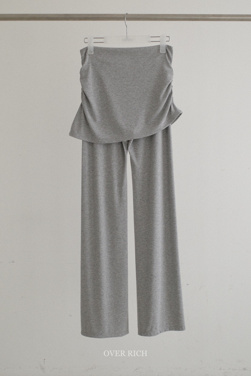 OVER RICH韓國東大門直郵女士新款人氣休閑裙褲喇叭羅紋OVER RICH裙褲