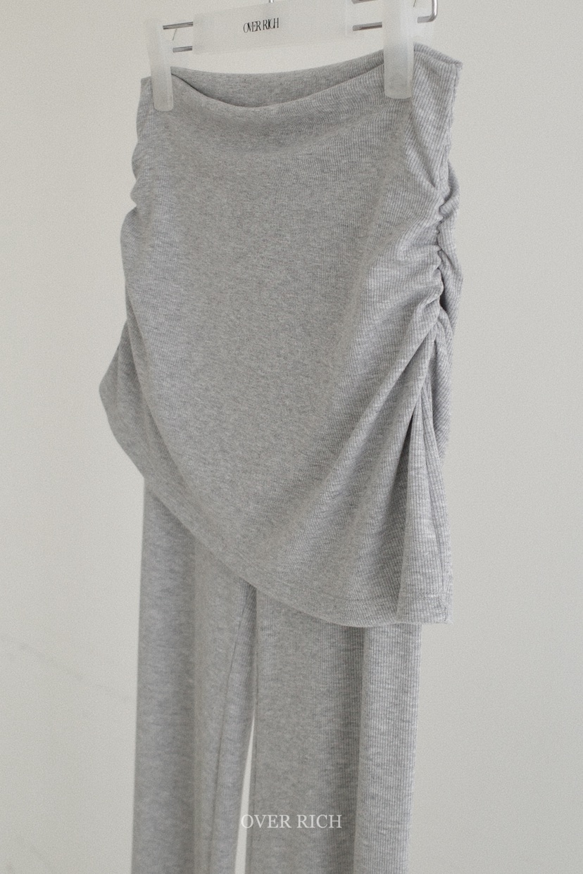 OVER RICH韓國東大門直郵女士新款人氣休閑裙褲喇叭羅紋OVER RICH裙褲