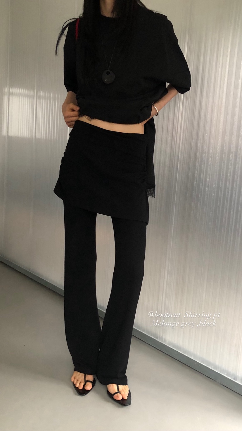 OVER RICH韓國東大門直郵女士新款人氣休閑裙褲喇叭羅紋OVER RICH裙褲