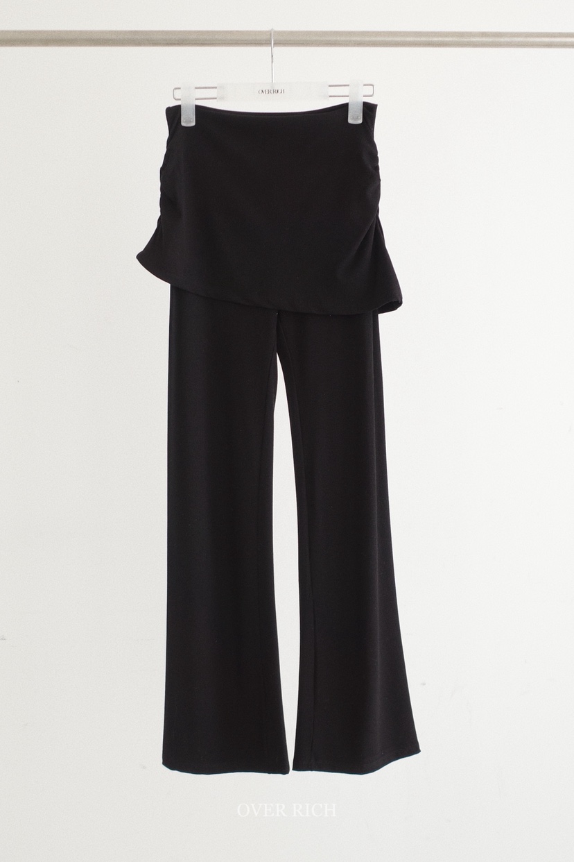 OVER RICH韓國東大門直郵女士新款人氣休閑裙褲喇叭羅紋OVER RICH裙褲圖色2